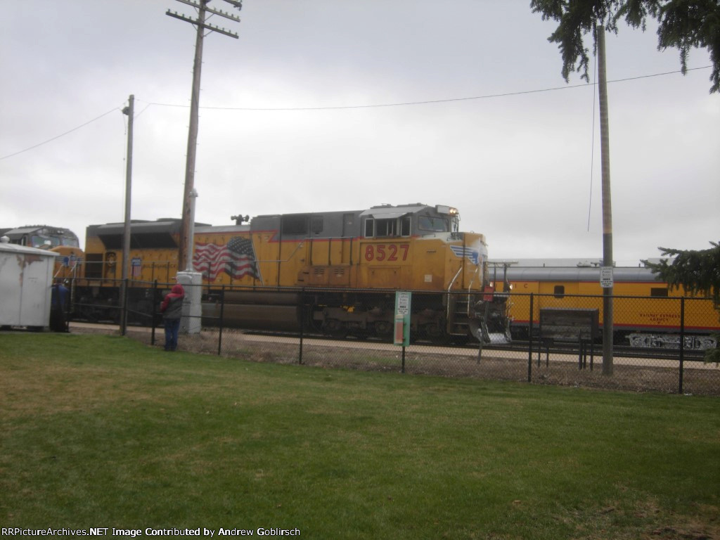 UP 8527 pass the Laramie Depot &amp; Park